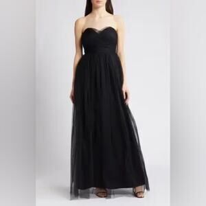 Chelsea 28 Nordstrom Tulle Strapless Black Wednesday Adam’s gown large